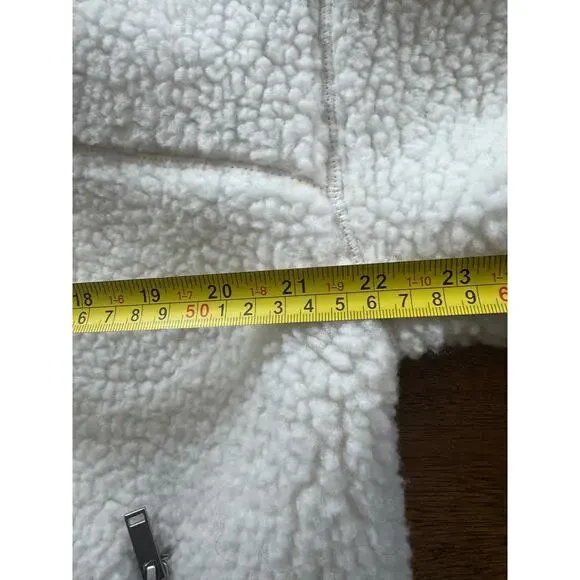 GAP Sherpa Fleece Full Zip Jacket White XS Spring Jacket Oversized Fit - Picture 7 of 8